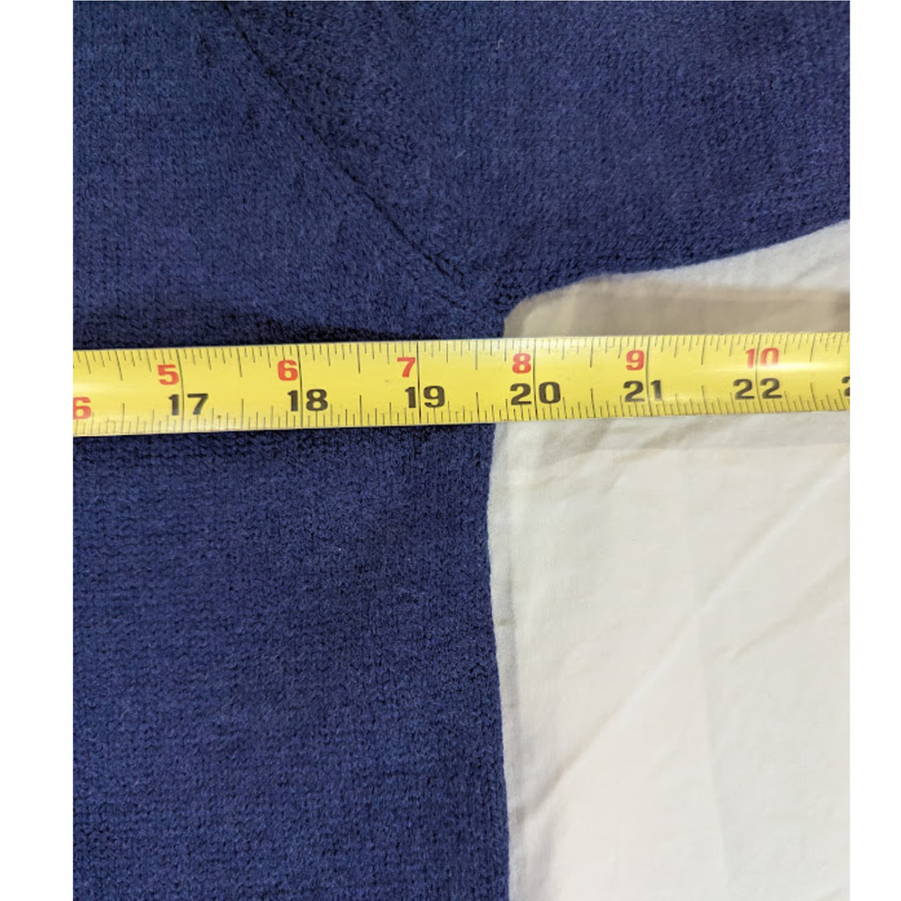 Layered Collar Sweater Dark Academia Preppy Old Money Knit Pullover Blue - Picture 6 of 6